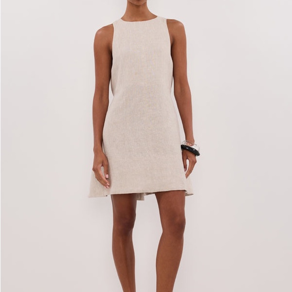 DISSH Isabelle Natural Linen Mini Dress Size 10
